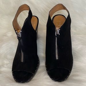 Stacked Heel Sandal Peep Toe